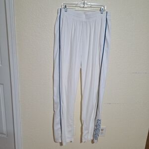 Vintage Adidas Half Breakaway Track Pant Men White W/Mesh Sides Fleece Lined 2XL
